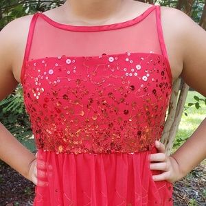 girls sparkly red dress